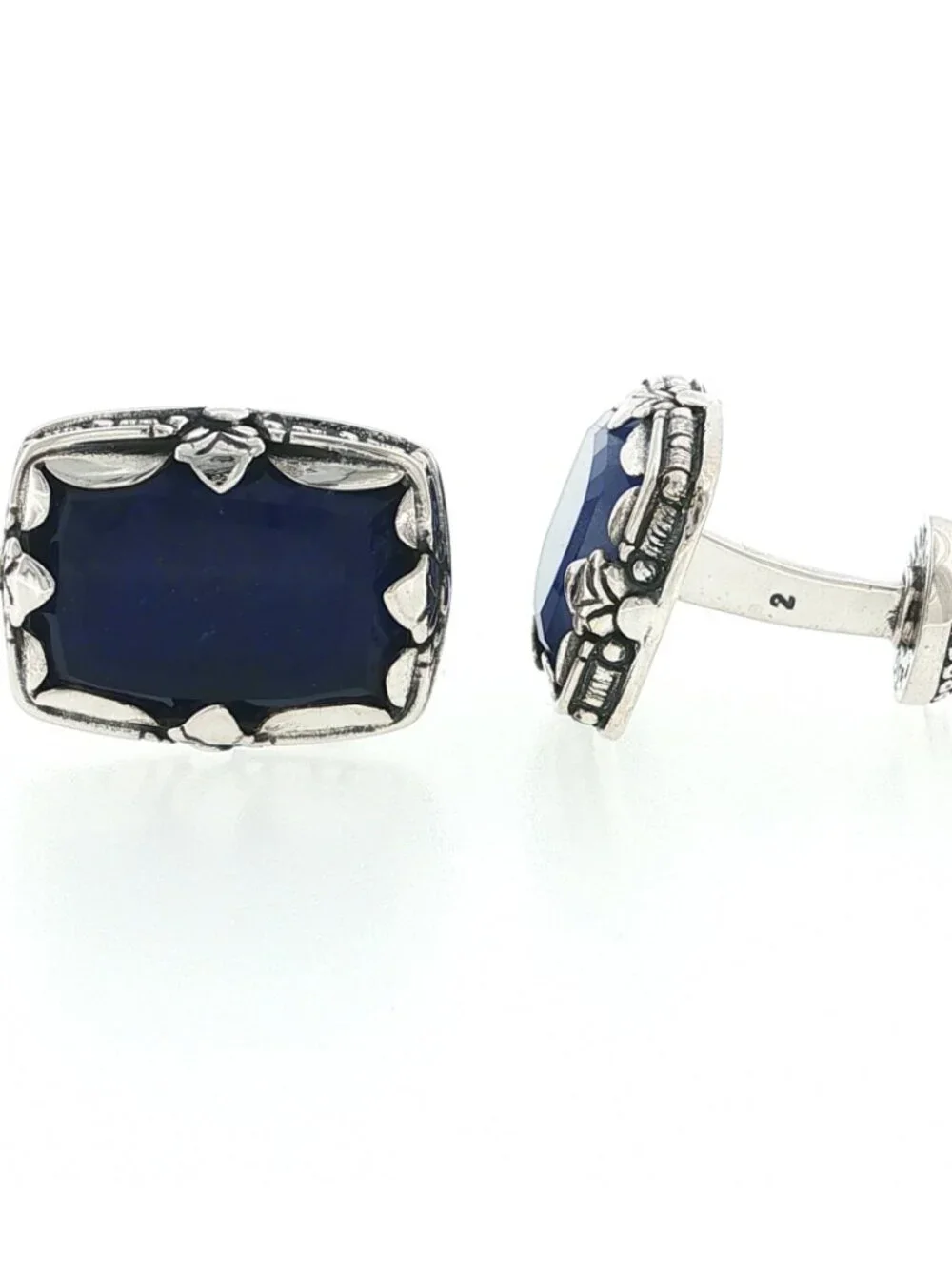 KONSTANTINO 925 Sterling Silver Hephaestus Lapis Cufflinks
